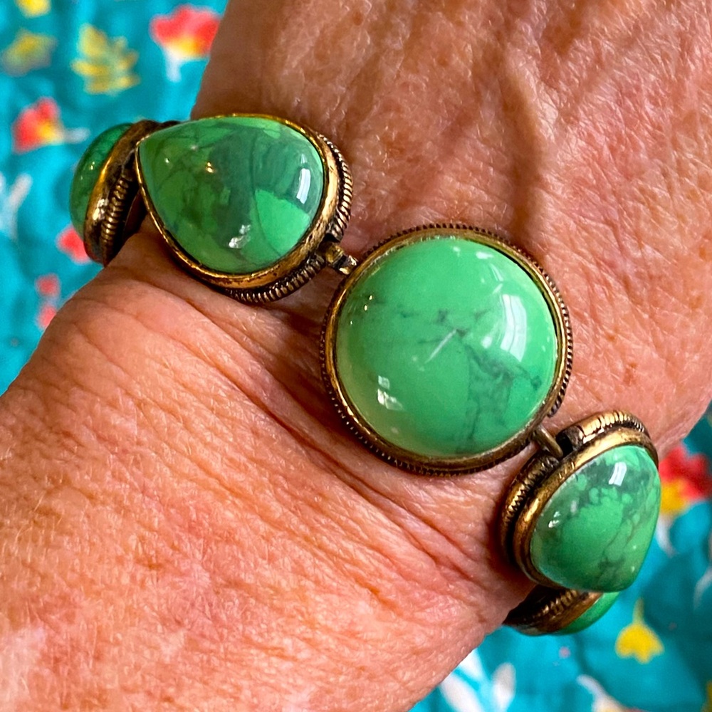 JEWELRY SALE Lucky Brand southwest bracelet,antique bronze,turquoise stones - Picture 9 of 11